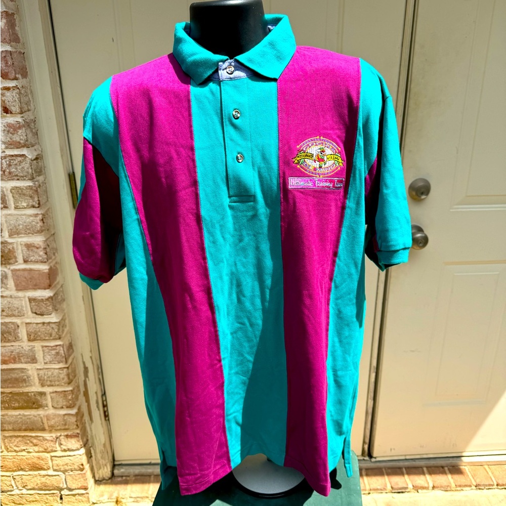 B Boa Resort, Polo, Green & Purple, Size Large